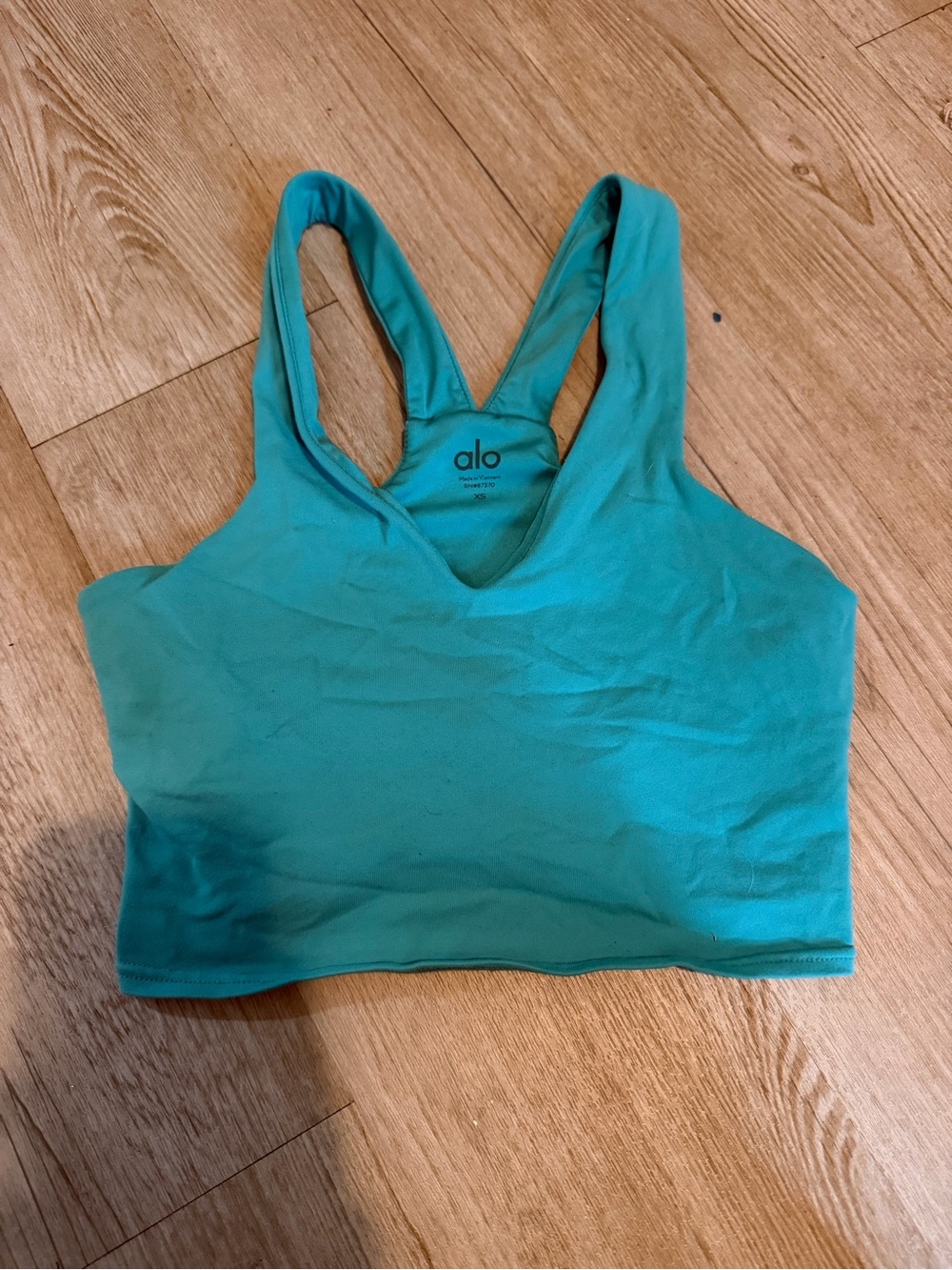 ALO Yoga Teal Green Racerback Sports Bra